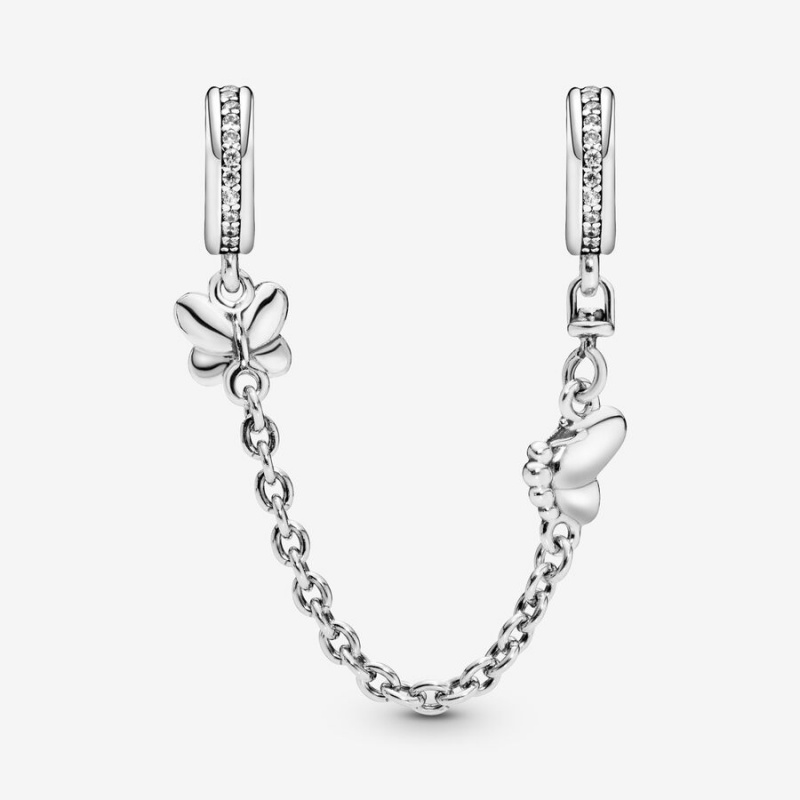 Sterling silver Pandora Decorative Butterflies Safety Chains | CYBPGS-107