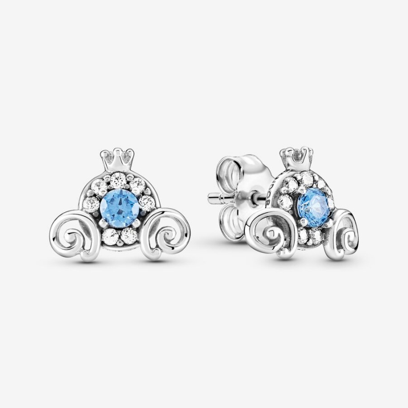 Sterling silver Pandora Disney Cinderella Pumpkin Coach Stud Earrings | ORLSFK-567