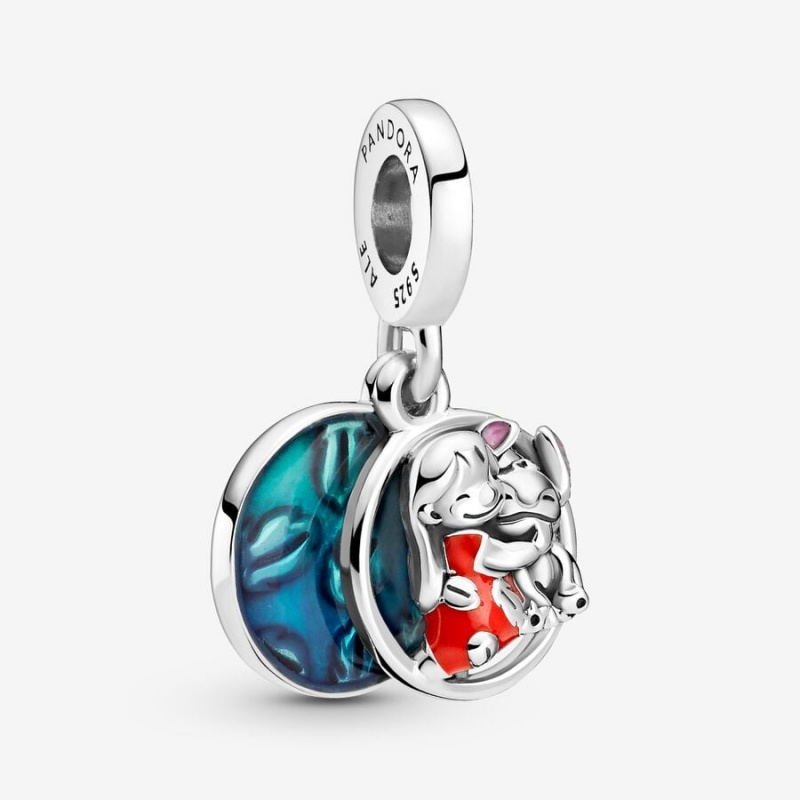 Sterling silver Pandora Disney Lilo & Stitch Family Dangle Charms | YPSJDG-675