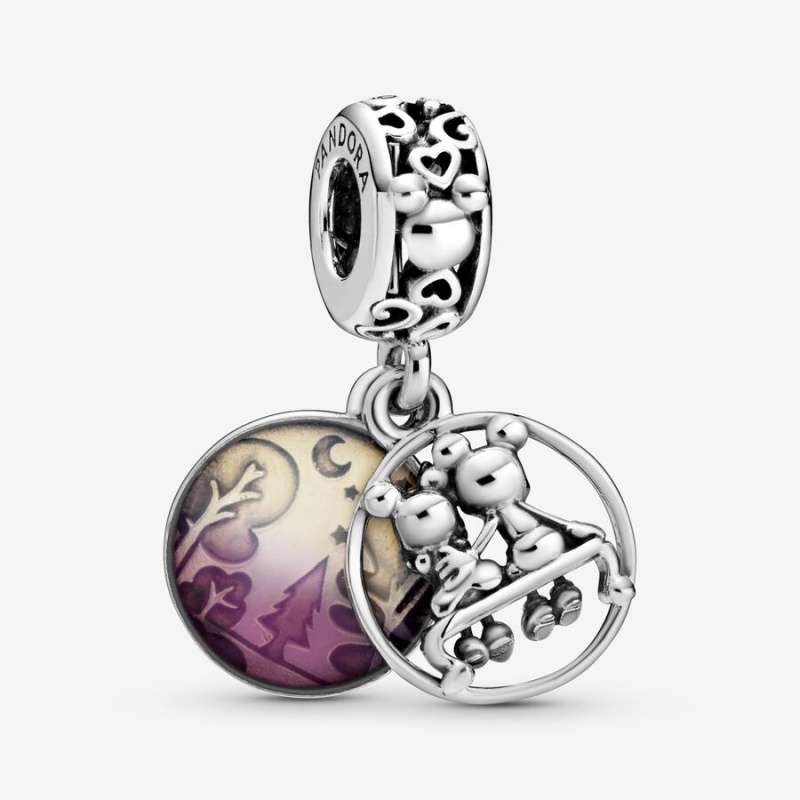 Sterling silver Pandora Disney Mickey Mouse & Minnie Mouse Happily Ever After Dangle Charms | NKRACS-718