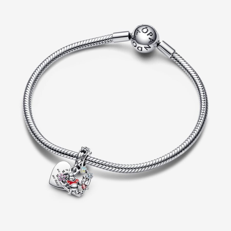 Sterling silver Pandora Disney Winnie the Pooh & Piglet Double Dangle Charms | SCYPQH-631