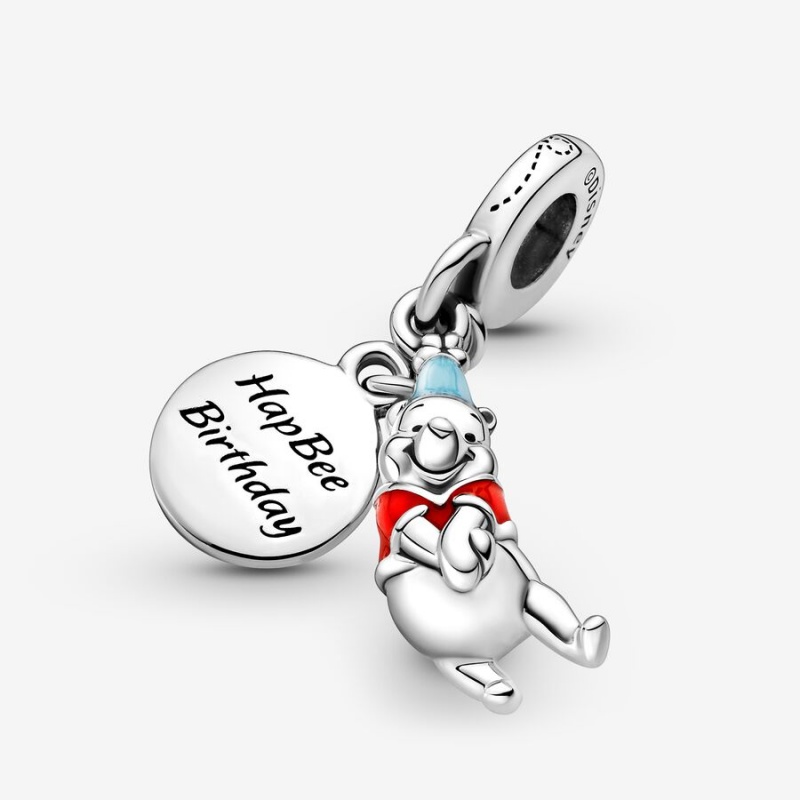 Sterling silver Pandora Disney Winnie the Pooh Birthday Dangle Charms | EDMFZU-967