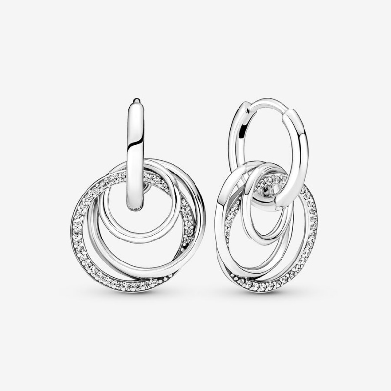 Sterling silver Pandora Family Always Encircled Hoop Earrings | MJVXZA-517