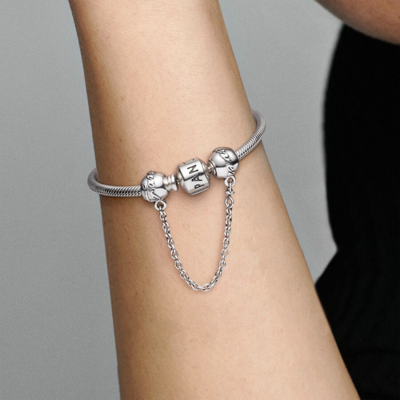 Sterling silver Pandora Family Forever Safety Chains | VKIQEX-950