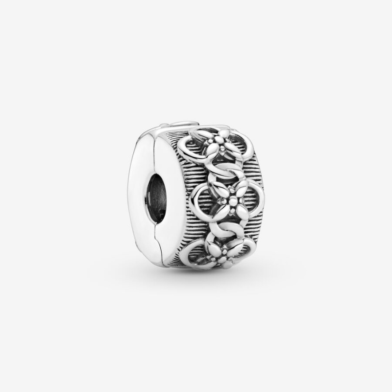 Sterling silver Pandora Flower Pattern Clip Clips | XLSHIG-762