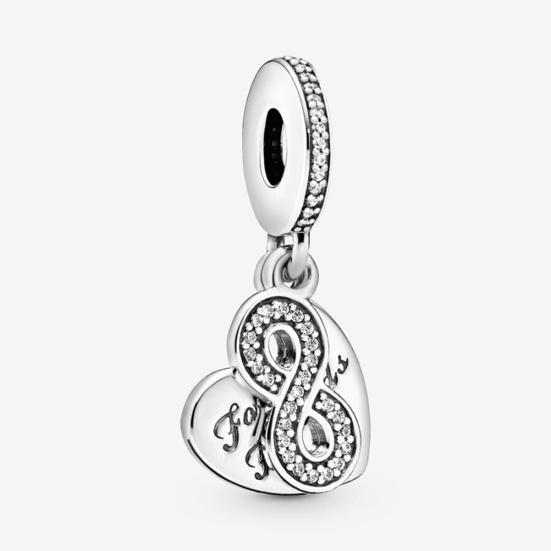 Sterling silver Pandora Forever Friends with Clear CZ Dangle Charms | MHZCFD-280