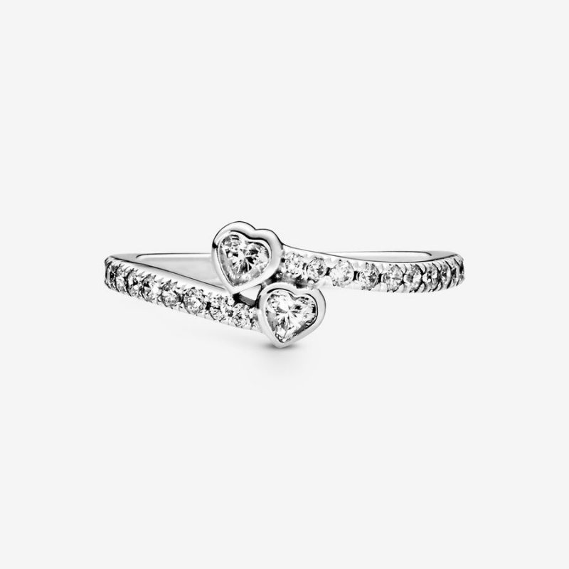 Sterling silver Pandora Forever Hearts with Cubic Zirconia Heart & Promise Rings | RCYODL-750