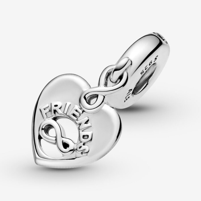 Sterling silver Pandora Friends Forever Dangle Charms | SGVRBT-728