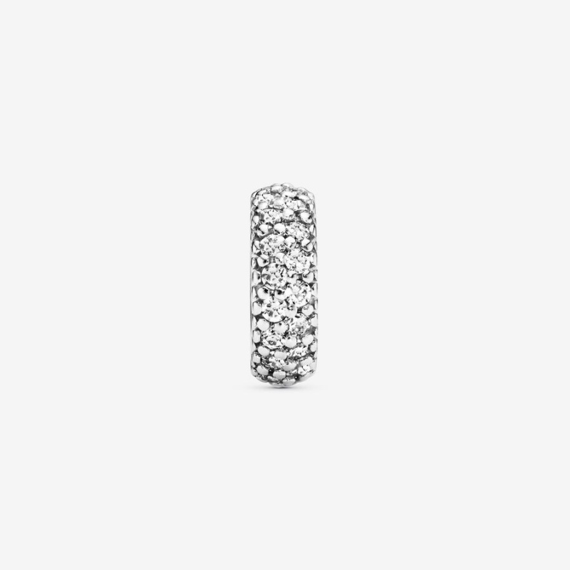 Sterling silver Pandora Inspiration Within with Clear CZ Spacer Charms | WIZJXN-748