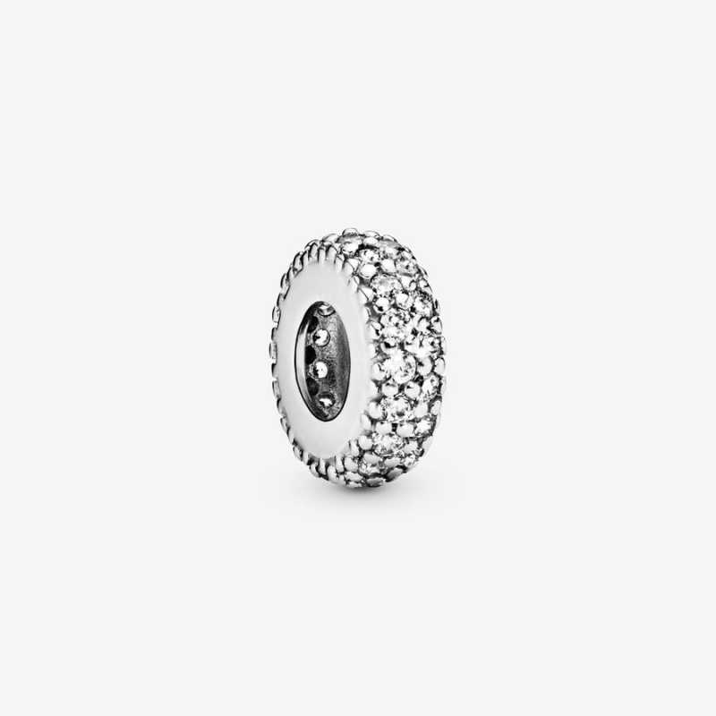 Sterling silver Pandora Inspiration Within with Clear CZ Spacer Charms | WIZJXN-748