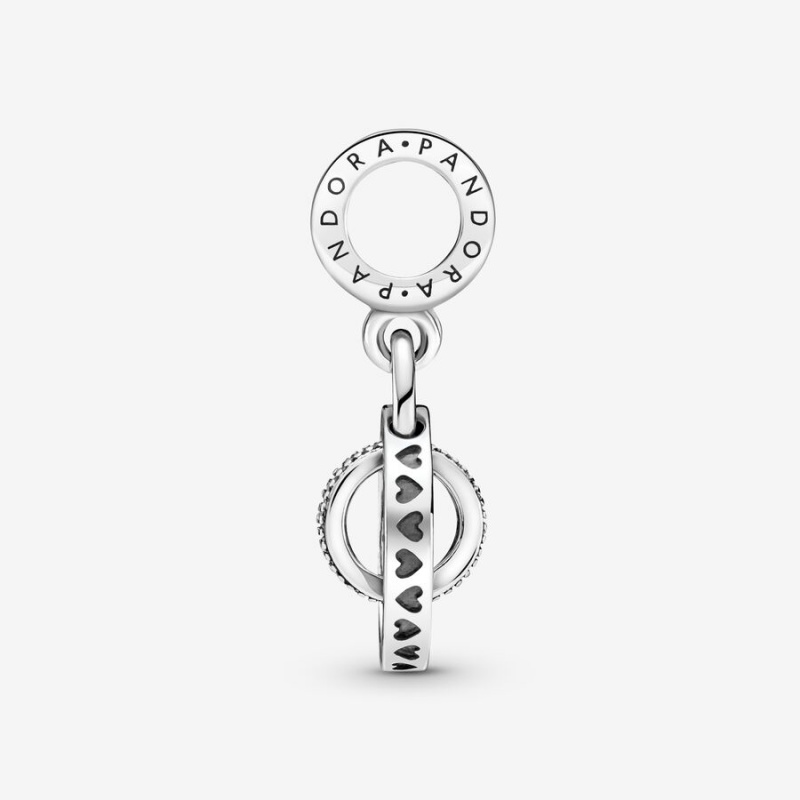 Sterling silver Pandora Logo Circles Dangle Charms | ZFDVAK-385