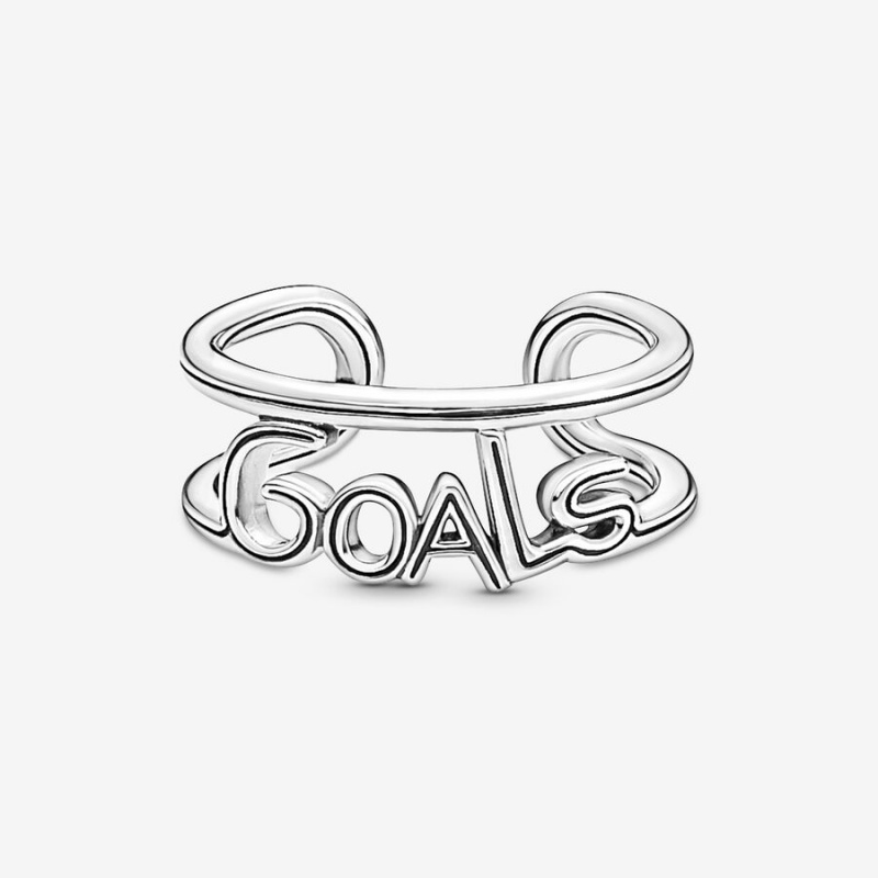 Sterling silver Pandora ME Goals Open Statement Rings | NPFGWT-809