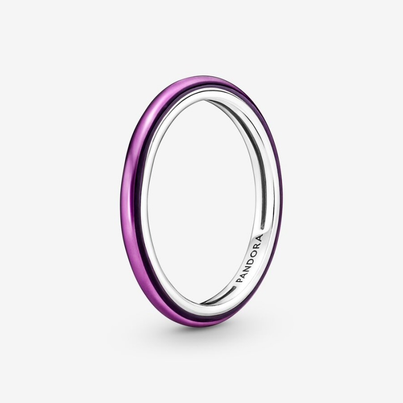 Sterling silver Pandora ME Shocking Purple Stackable Rings | ZLDTVI-043