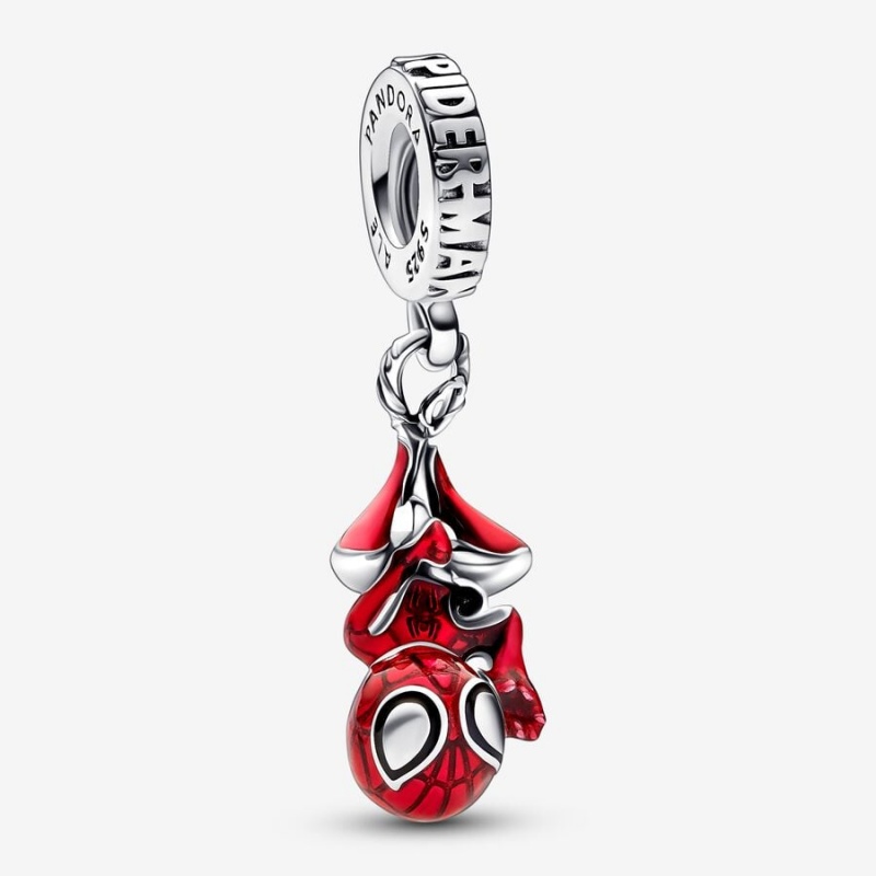 Sterling silver Pandora Marvel Hanging Spider-Man Dangle Charms | MTHWXY-518