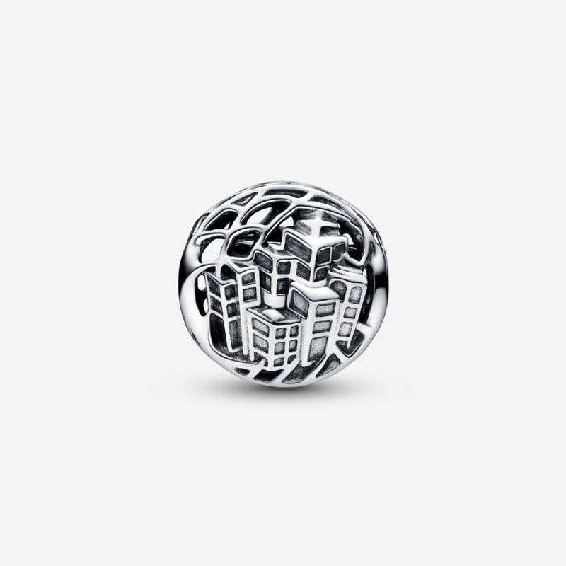 Sterling silver Pandora Marvel Spider-Man Soaring City Charms | UYSMEQ-016