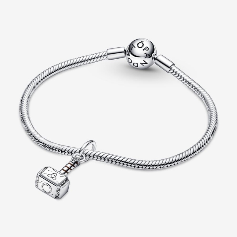 Sterling silver Pandora Marvel The Avengers Thor's Hammer Dangle Charms | LYQTHA-724