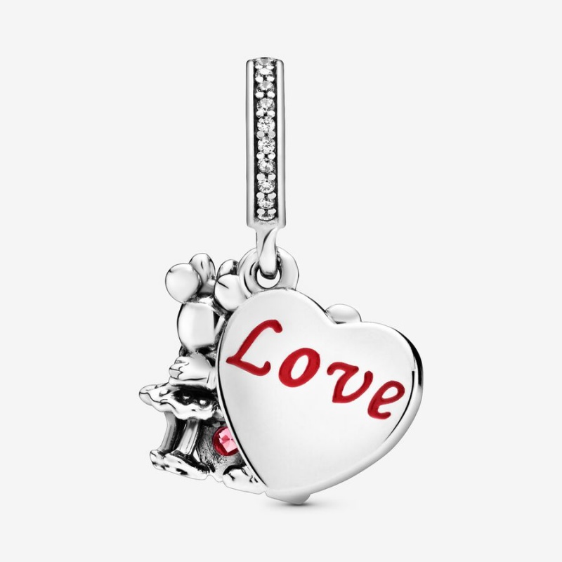 Sterling silver Pandora Minnie & Mickey With Love Dangle Charms | XKAHYC-419