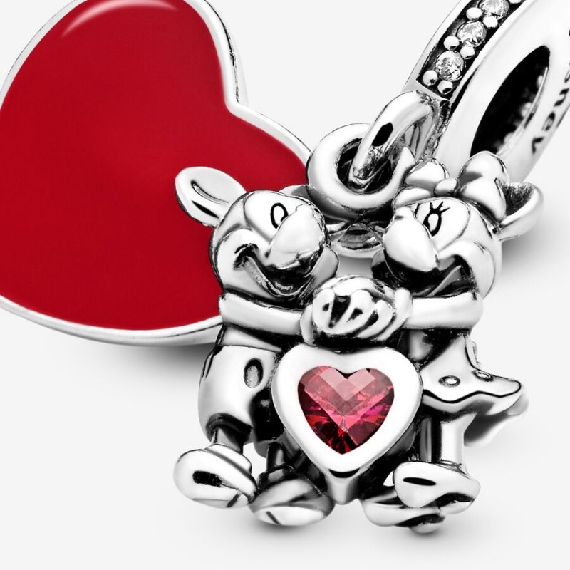 Sterling silver Pandora Minnie & Mickey With Love Dangle Charms | XKAHYC-419