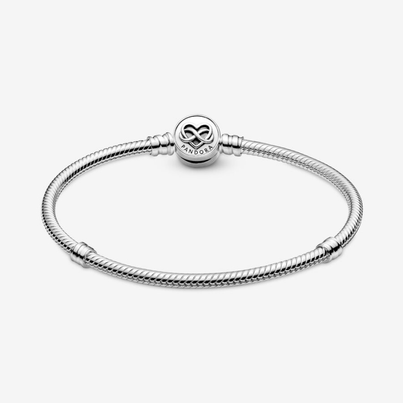 Sterling silver Pandora Moments Infinity Clasp Snake Charm Holders | WGTKFU-697