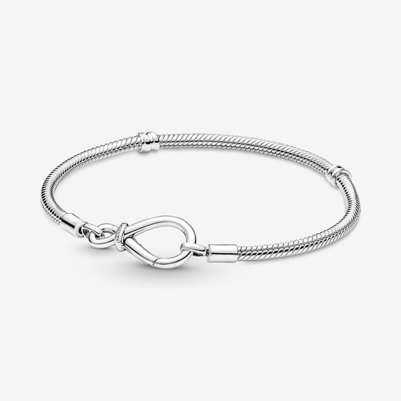 Sterling silver Pandora Moments Infinity Knot Snake Charm Holders | XCMEHD-437