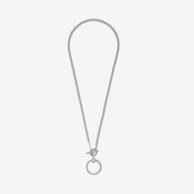 Sterling silver Pandora Moments O T-bar Charm Pendants | HAPSWJ-847