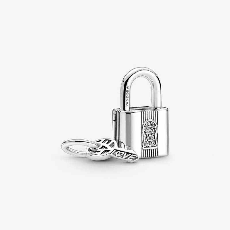 Sterling silver Pandora Moments Padlock & Gift Charm Bracelets | TFMUPC-172