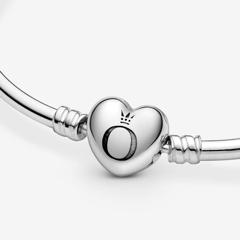 Sterling silver Pandora Moments with Logo Clasp Charm Bracelets | PBXZRS-358