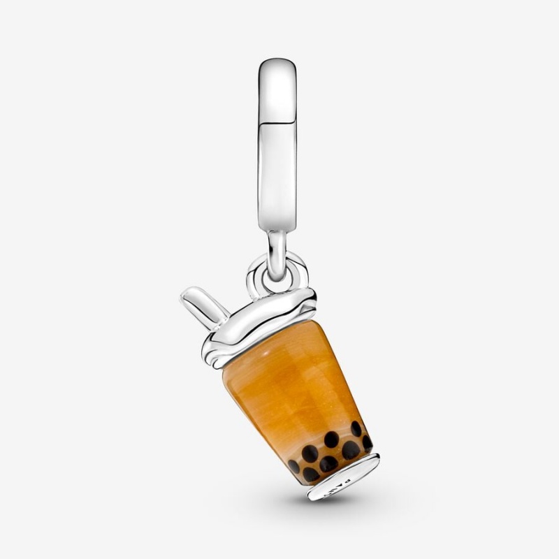 Sterling silver Pandora Murano Glass Bubble Tea Dangle Charms | XFCJQU-895