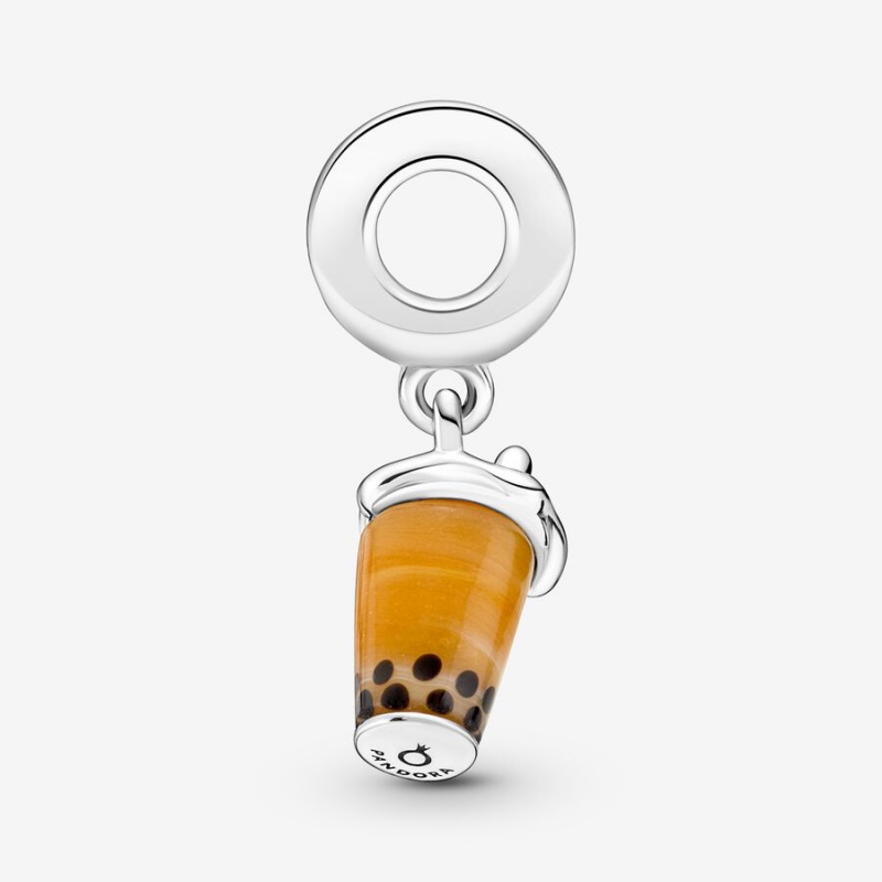 Sterling silver Pandora Murano Glass Bubble Tea Dangle Charms | XFCJQU-895