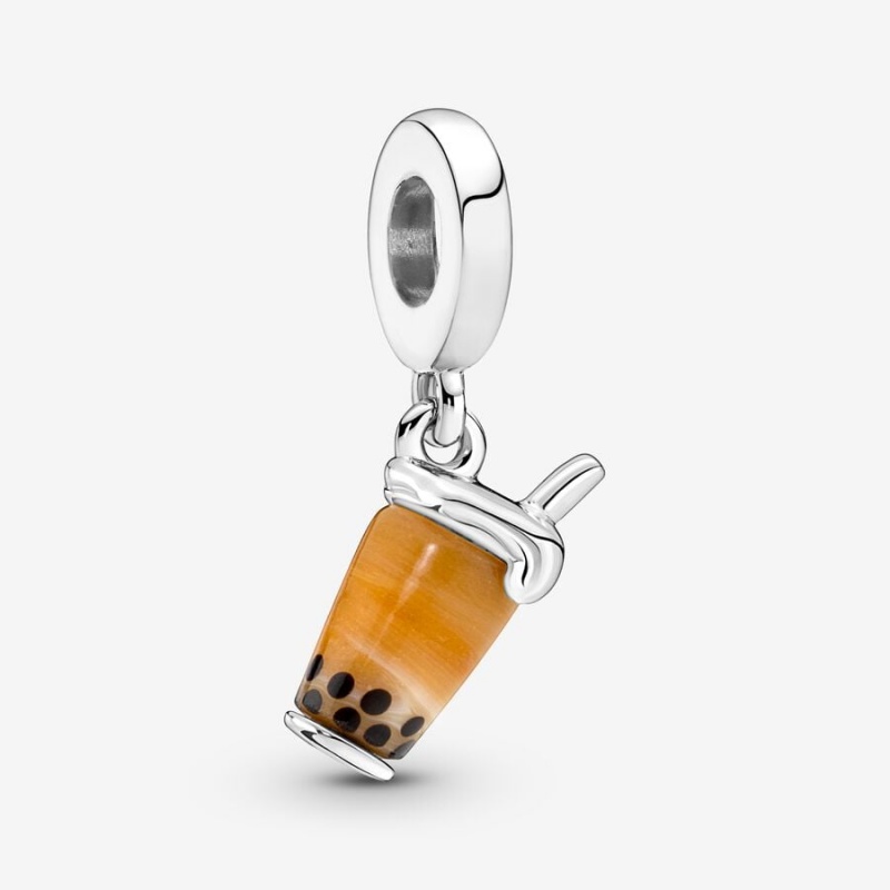 Sterling silver Pandora Murano Glass Bubble Tea Dangle Charms | XFCJQU-895