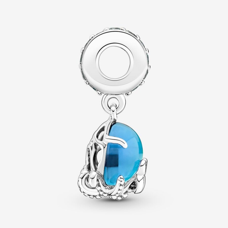 Sterling silver Pandora Murano Glass Cute Octopus Dangle Charms | UEPCWL-493