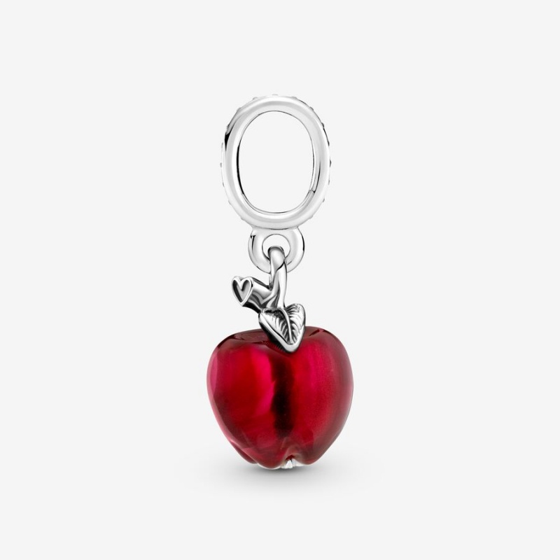 Sterling silver Pandora Murano Glass Red Apple Dangle Charms | VSDOCZ-420