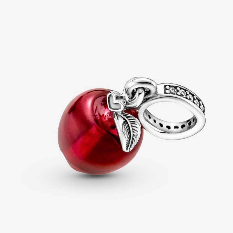 Sterling silver Pandora Murano Glass Red Apple Dangle Charms | VSDOCZ-420