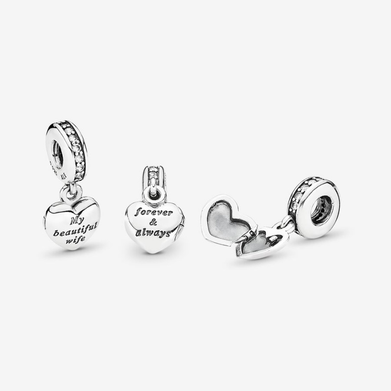 Sterling silver Pandora My Beautiful Wife Dangle Charms | JTMBEW-403