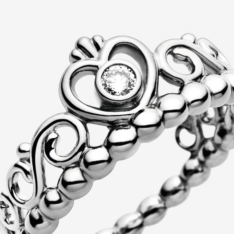 Sterling silver Pandora My Princess with Cubic Zirconia Heart & Promise Rings | GDKJVM-128