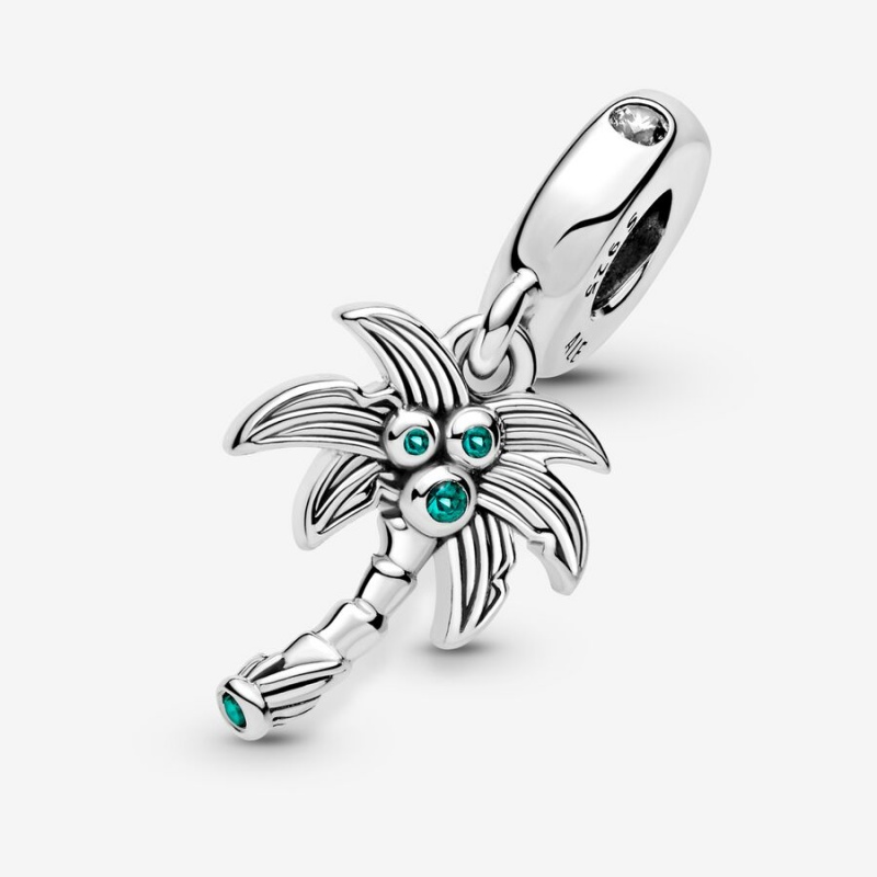 Sterling silver Pandora Palm Tree & Coconuts Dangle Charms | XLMQSO-031