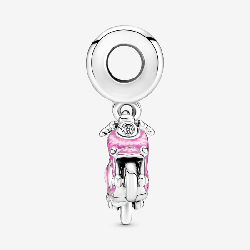 Sterling silver Pandora Pink Scooter Dangle Charms | YGPLAE-429