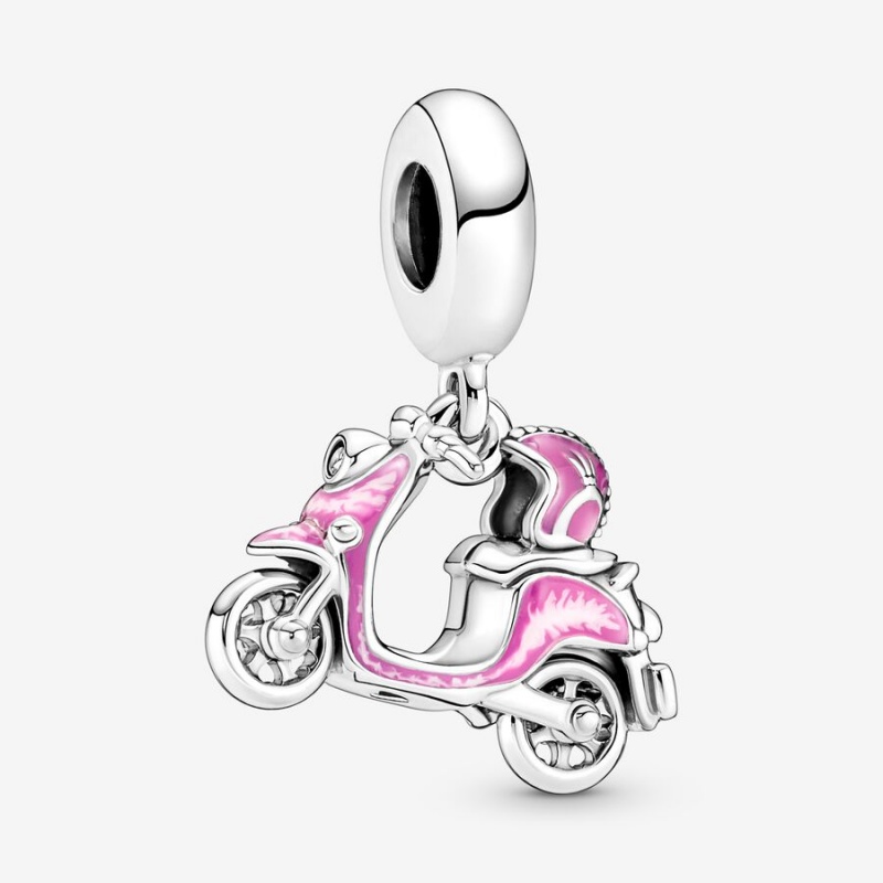 Sterling silver Pandora Pink Scooter Dangle Charms | YGPLAE-429