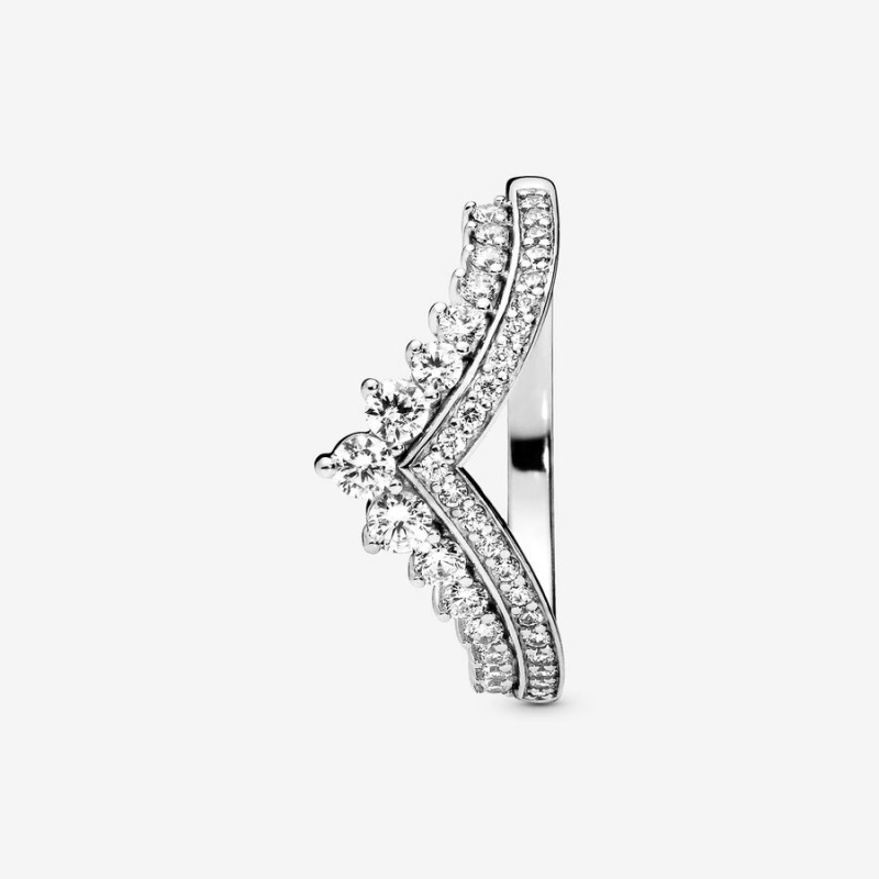 Sterling silver Pandora Princess Wishbone Heart & Promise Rings | BOEFZP-726