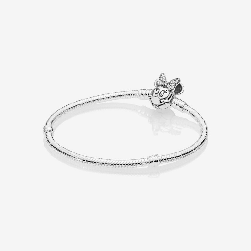 Sterling silver Pandora Shimmering Minnie Portrait Charm Holders | JFZORP-924