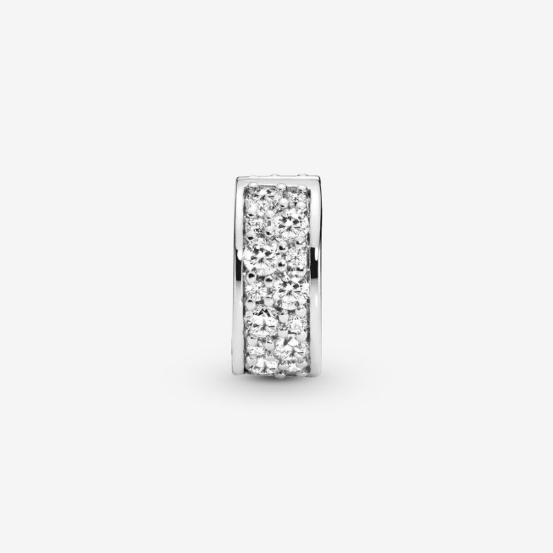 Sterling silver Pandora Shining Elegance Clip with Clear CZ Clips | AGUCNB-756