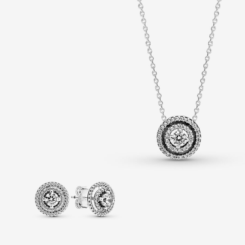 Sterling silver Pandora Something New Necklace & Earring Sets | CHUBQY-154