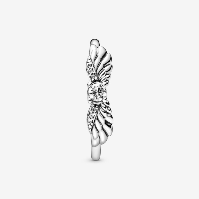 Sterling silver Pandora Sparkling Angel Wings Statement Rings | FMAWPT-086