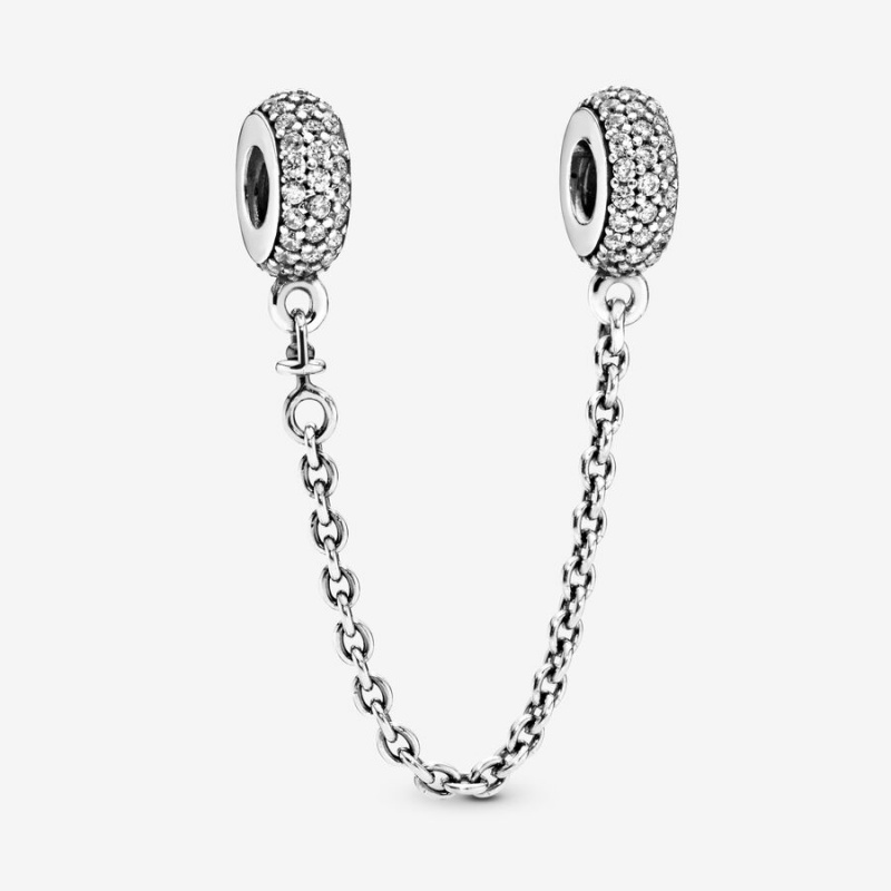 Sterling silver Pandora Sparkling Pave Safety Chains | EDTXKP-807