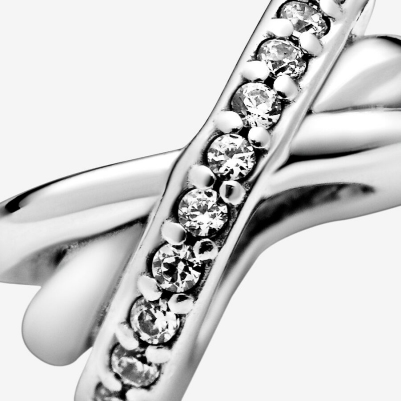 Sterling silver Pandora Sparkling Polished Lines Spacer Charms | TGFORE-503