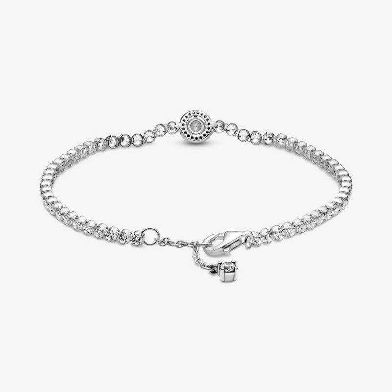 Sterling silver Pandora Sparkling Tennis Non-charm Bracelets | VPQELD-491