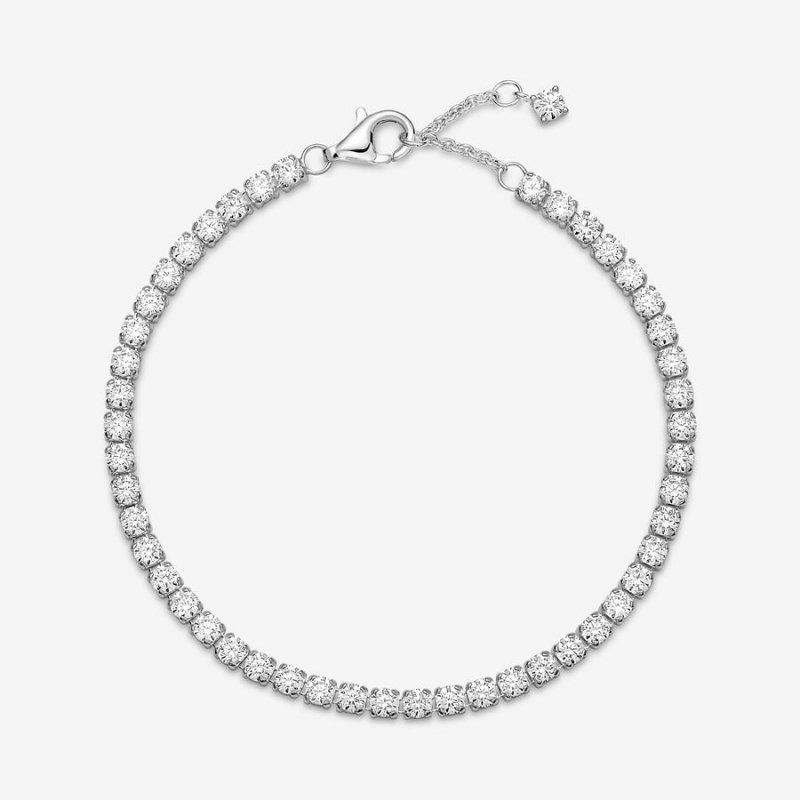 Sterling silver Pandora Sparkling Tennis Non-charm Bracelets | PLTUDM-413