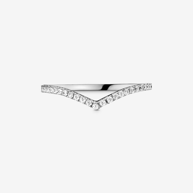 Sterling silver Pandora Sparkling Wishbone Stacking Ring Sets | XNCYLE-725