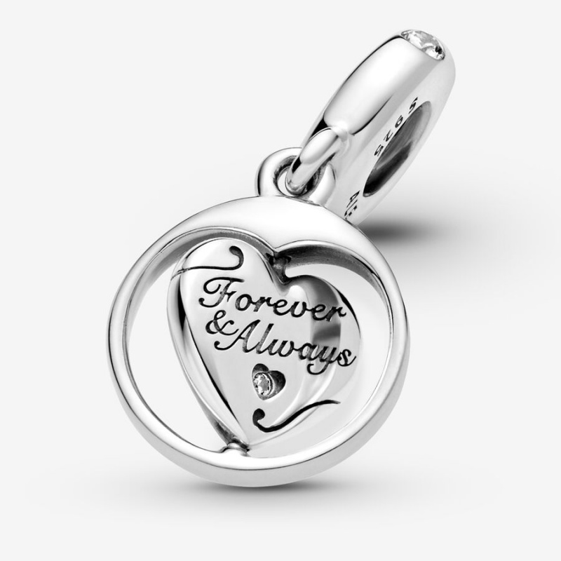 Sterling silver Pandora Spinning Forever & Always Soulmate Charms | DWGJPV-852