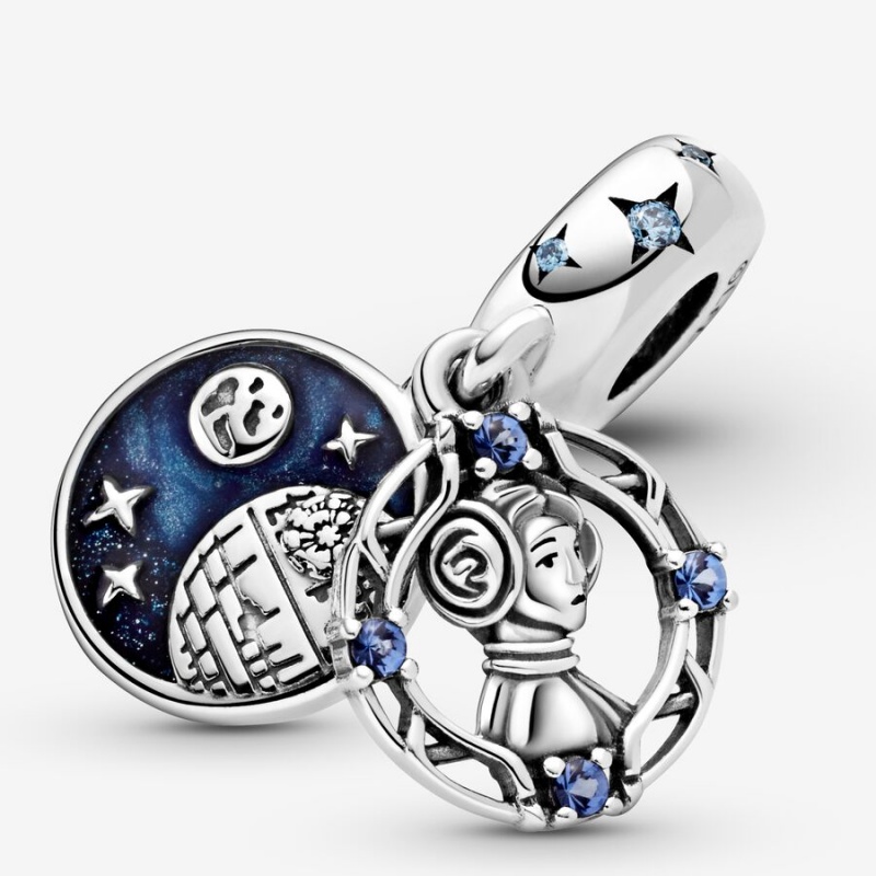 Sterling silver Pandora Star Wars Princess Leia Double Dangle Charms | SDZWPB-120